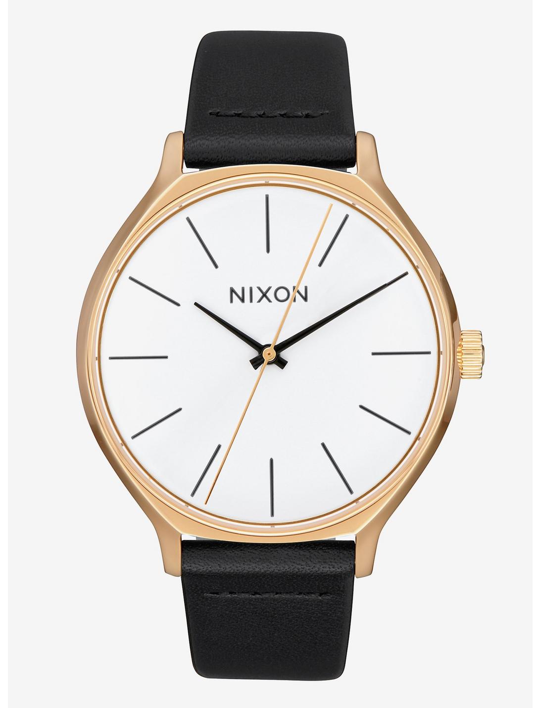 Nixon Clique Leather Gold Bar Watch, , hi-res