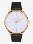 Nixon Clique Leather Gold White Black Watch, , hi-res