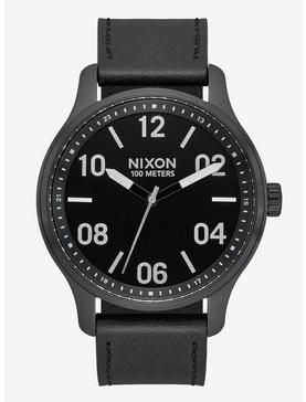 Nixon Patrol Leather Black Silver Black Watch, , hi-res