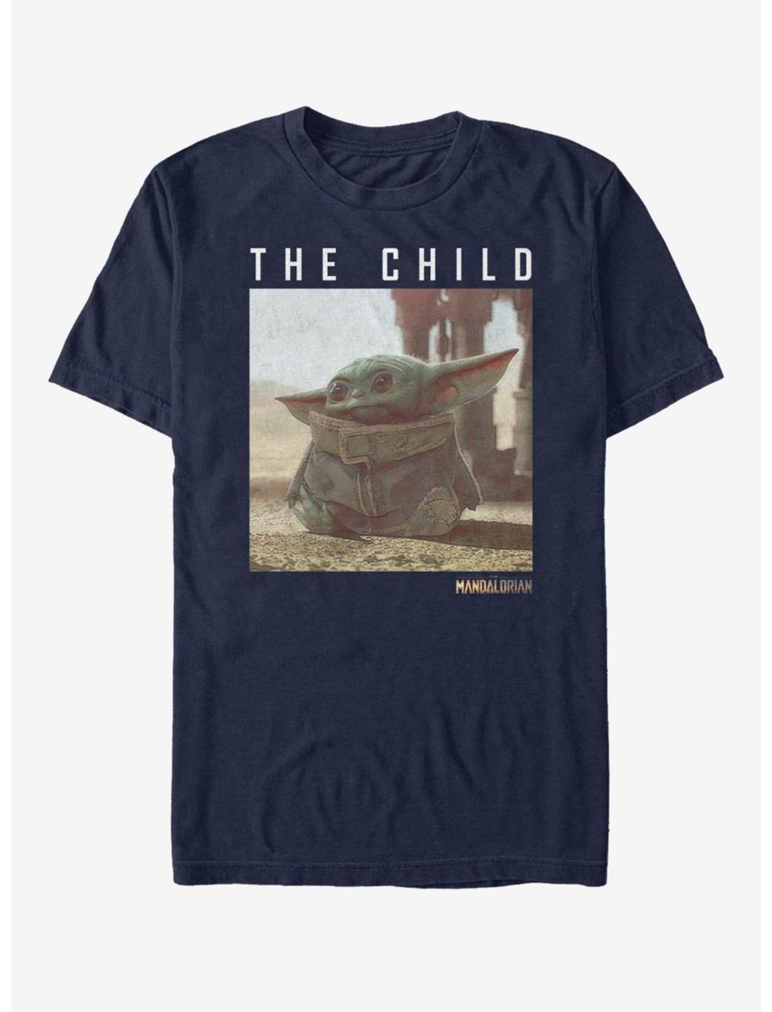 Star Wars The Mandalorian The Child Block Letters T-Shirt, NAVY, hi-res