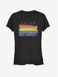 Pride Paintbrush Rainbow Girls T-Shirt, BLACK, hi-res