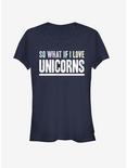 What Unicorn Love Girls T-Shirt, NAVY, hi-res