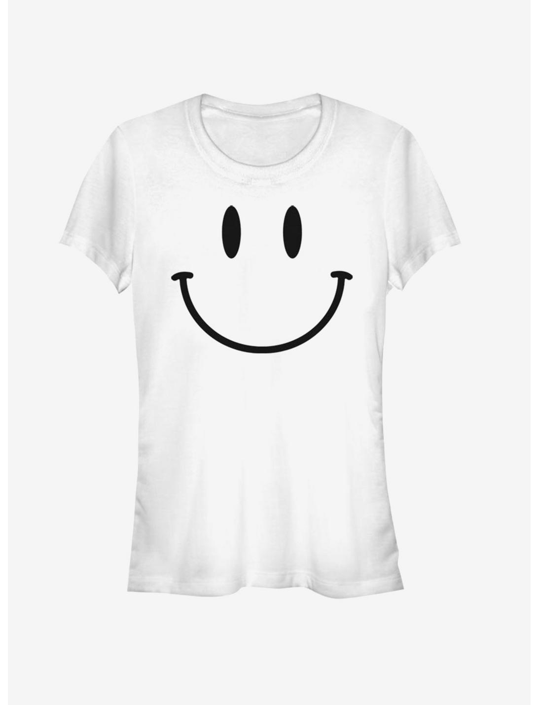Smile Face Girls T-Shirt, WHITE, hi-res