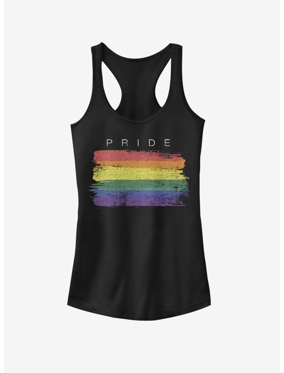 Pride Paintbrush Rainbow Girls Tank, BLACK, hi-res