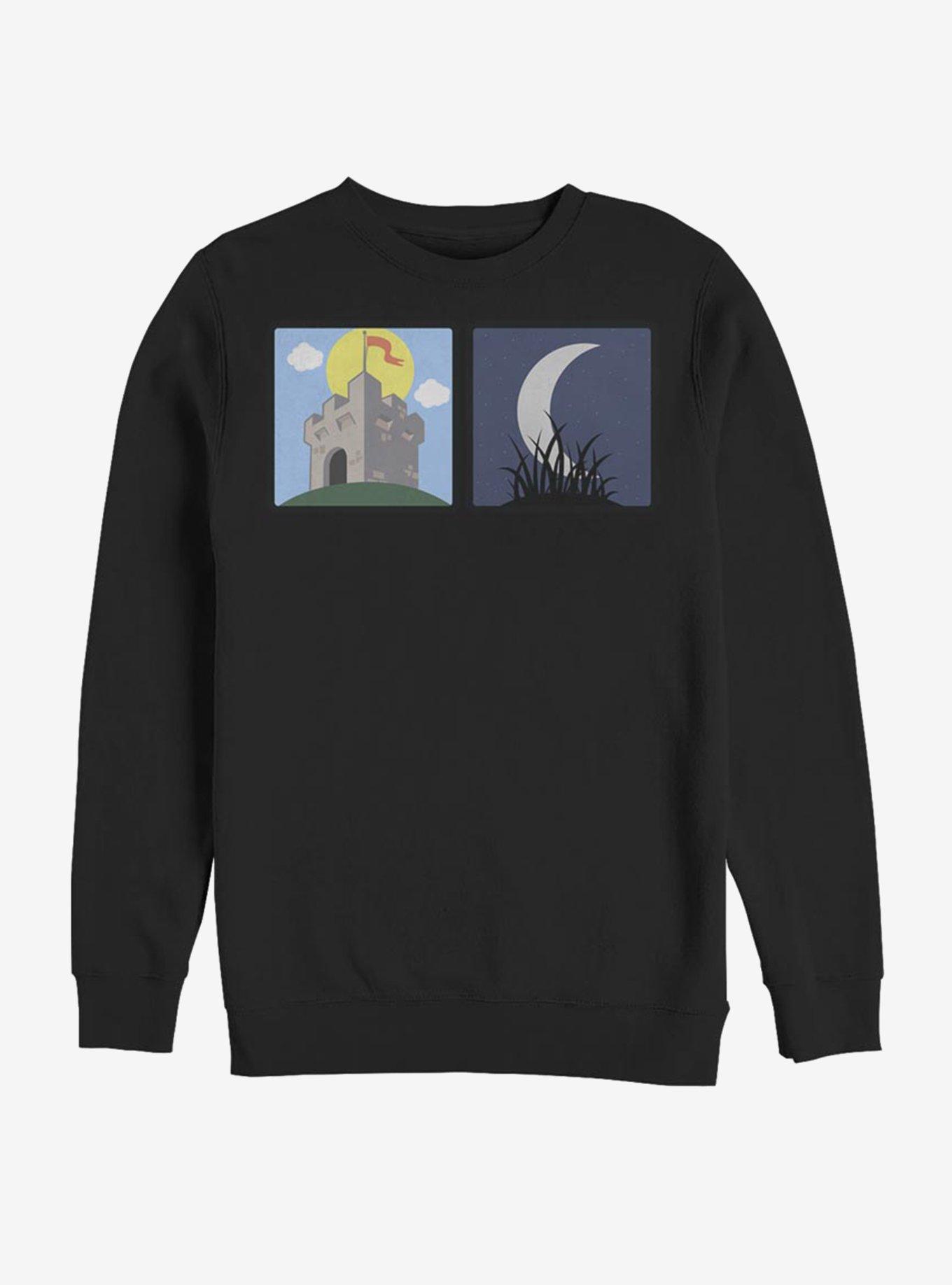 Fortress And Night Time Sweatshirt, BLACK, hi-res