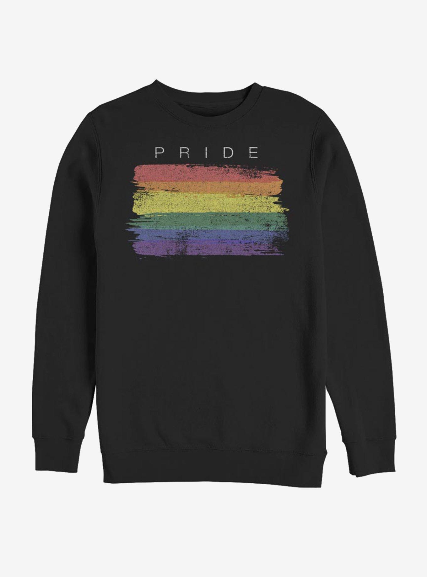 Pride Paintbrush Rainbow Sweatshirt, BLACK, hi-res