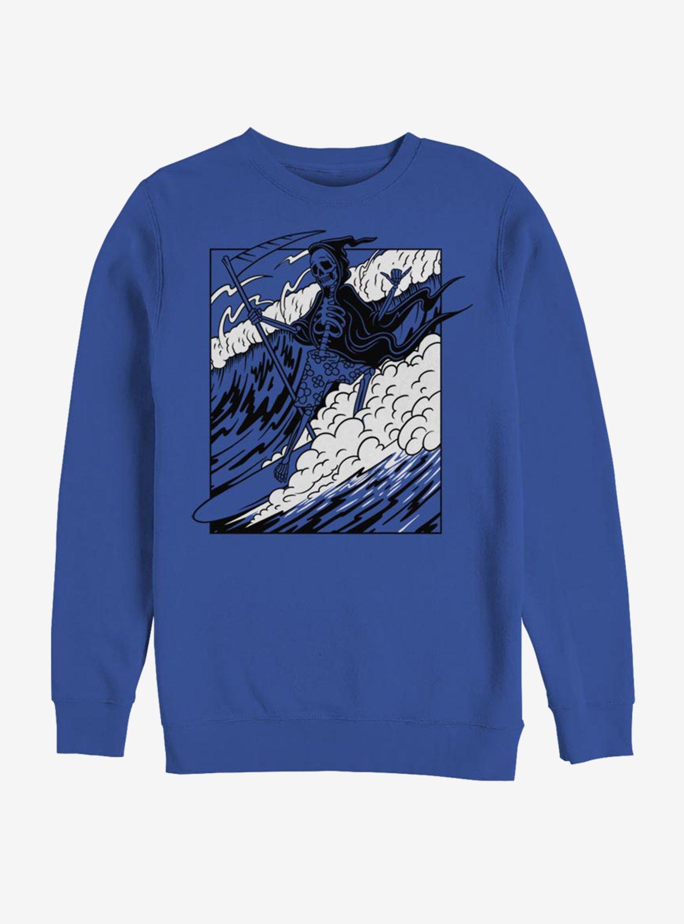 Grim Reaper Surfing Sweatshirt, ROYAL, hi-res