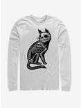 Cat X-Ray Skeleton Long-Sleeve T-Shirt, WHITE, hi-res