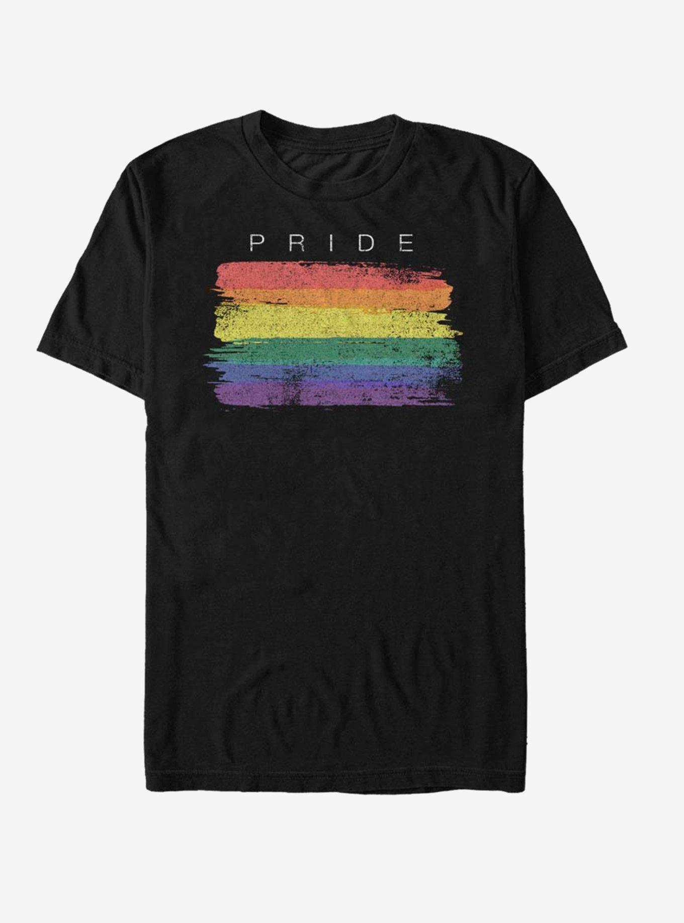 Pride Paintbrush Rainbow T-Shirt, BLACK, hi-res