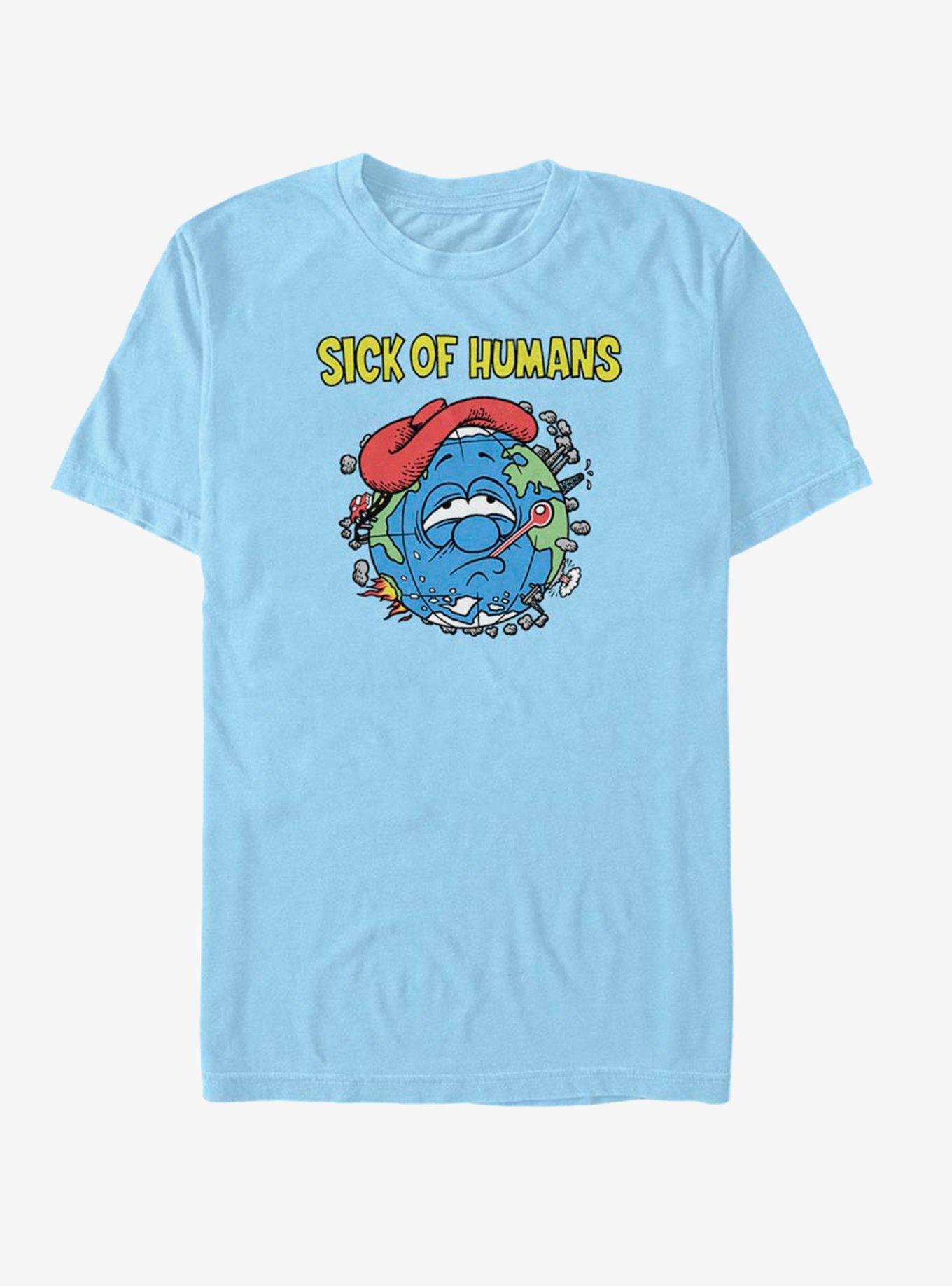 Sick Of Humans T-Shirt, LT BLUE, hi-res