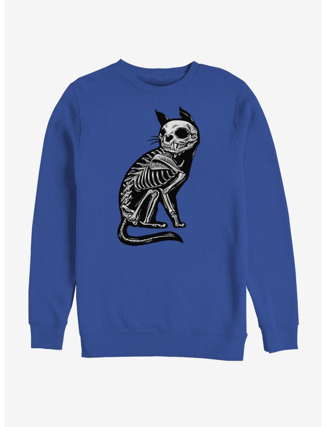 Cat X-Ray Skeleton Sweatshirt, ROYAL, hi-res
