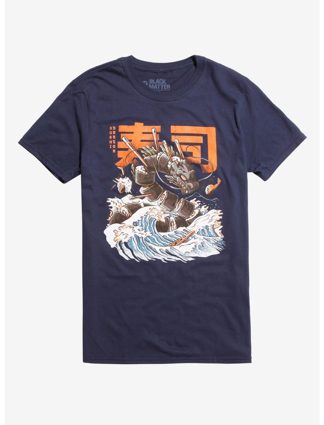 Great Sushi Dragon T-Shirt By Ilustrata, NAVY, hi-res