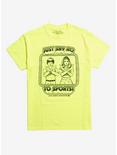 Say No To Sports Neon Yellow T-Shirt By Steven Rhodes Hot Topic Exclusive, SAFETY GREEN, hi-res