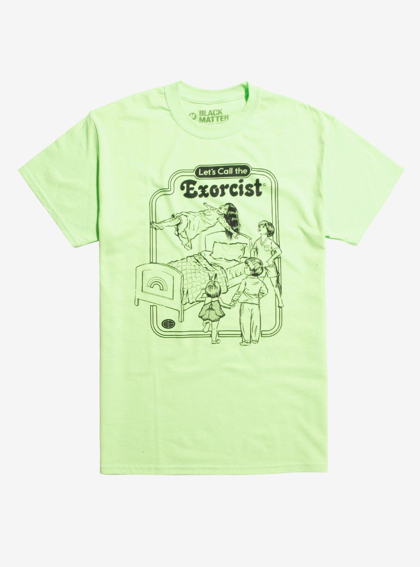 Let's Call The Exorcist Neon Green T-Shirt By Steven Rhodes Hot Topic Exclusive, NEON GREEN, hi-res