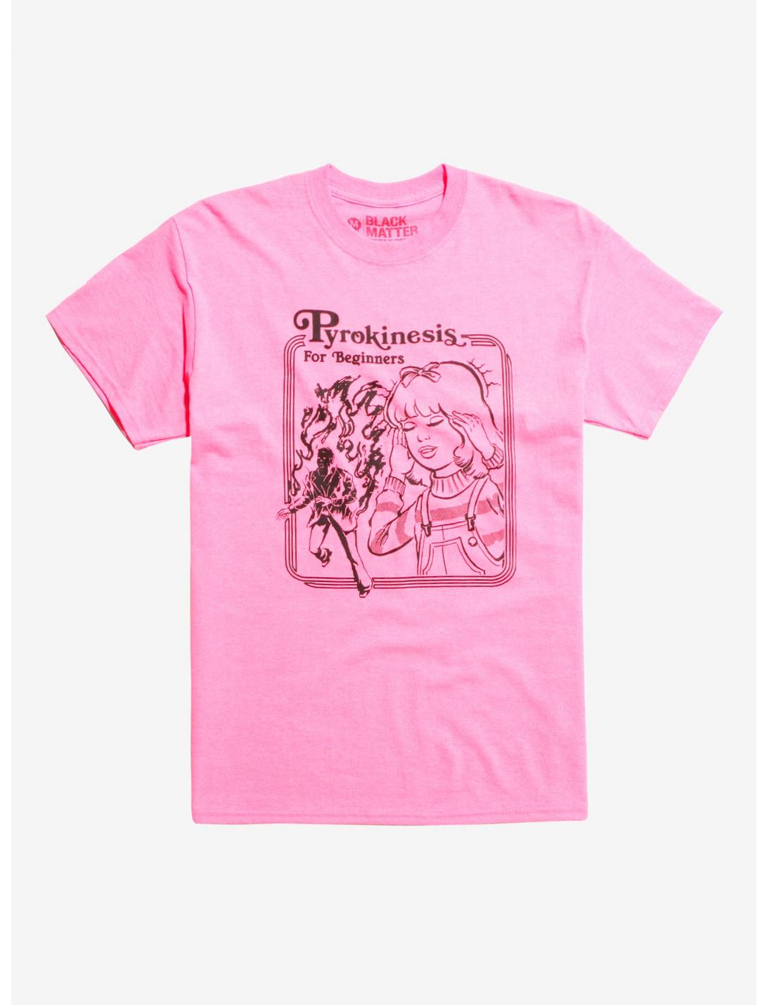 Pyrokinesis For Beginners Neon Pink T-Shirt By Steven Rhodes Hot Topic Exclusive, NEON PINK, hi-res