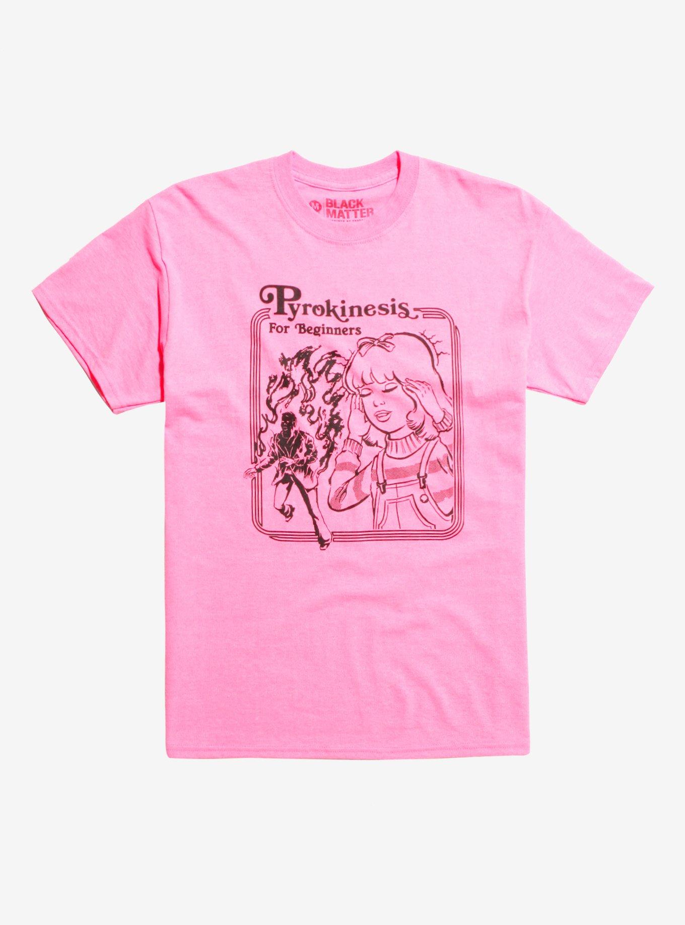 Pyrokinesis For Beginners Neon Pink T-Shirt By Steven Rhodes Hot Topic Exclusive, NEON PINK, hi-res