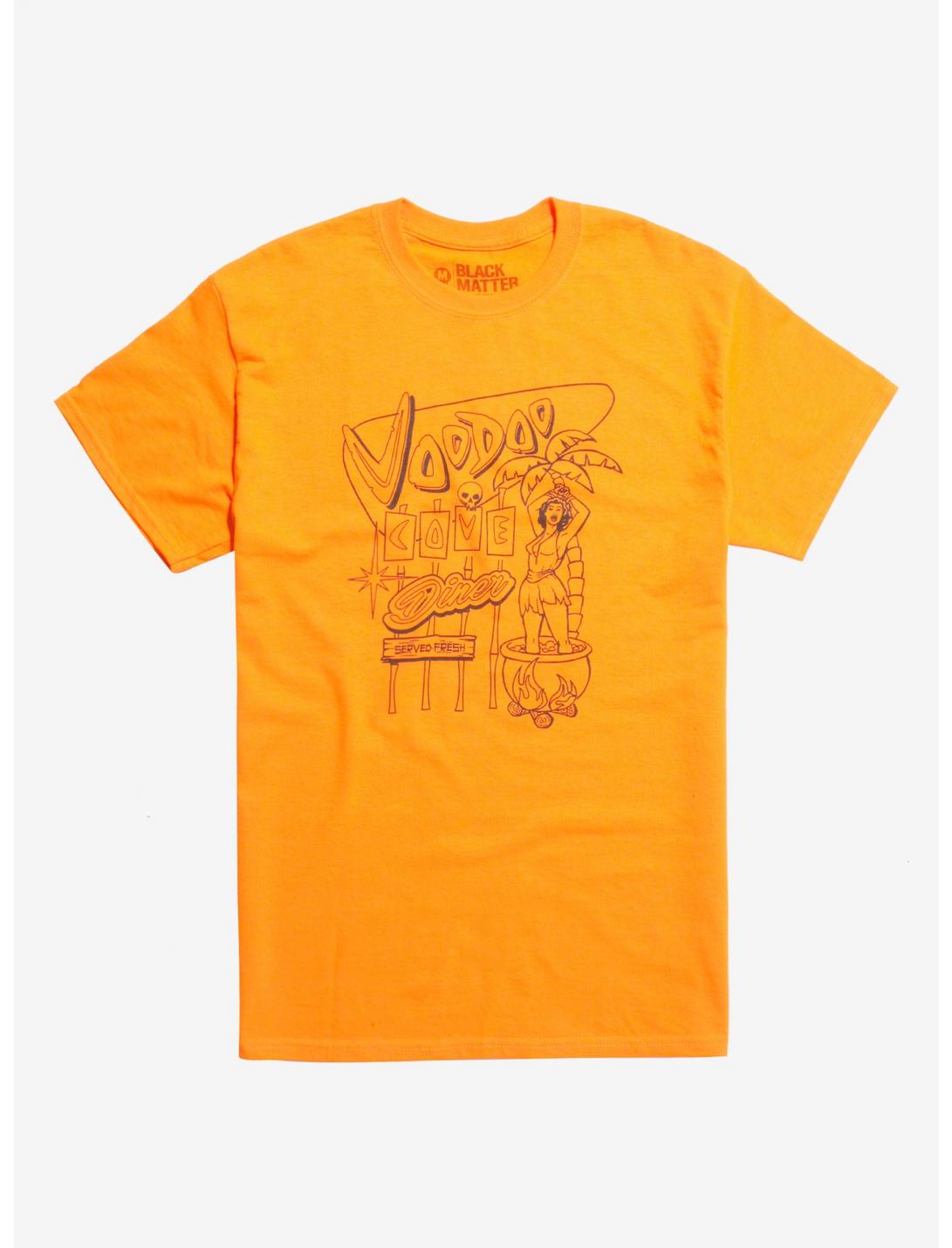 Voodoo Cove Diner Neon Orange T-Shirt By Steven Rhodes Hot Topic Exclusive, SAFETY ORANGE, hi-res