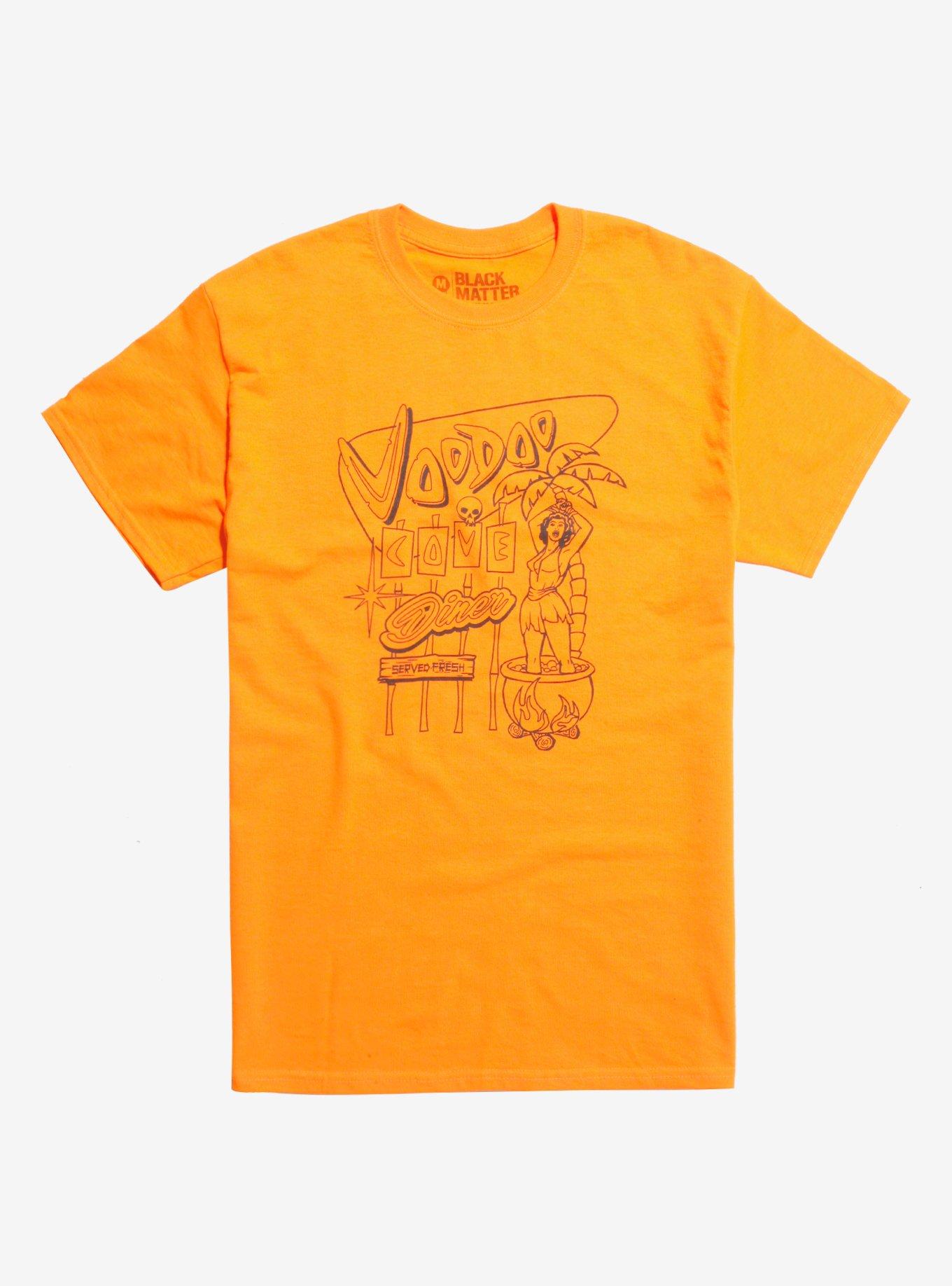 Voodoo Cove Diner Neon Orange T-Shirt By Steven Rhodes Hot Topic Exclusive, SAFETY ORANGE, hi-res