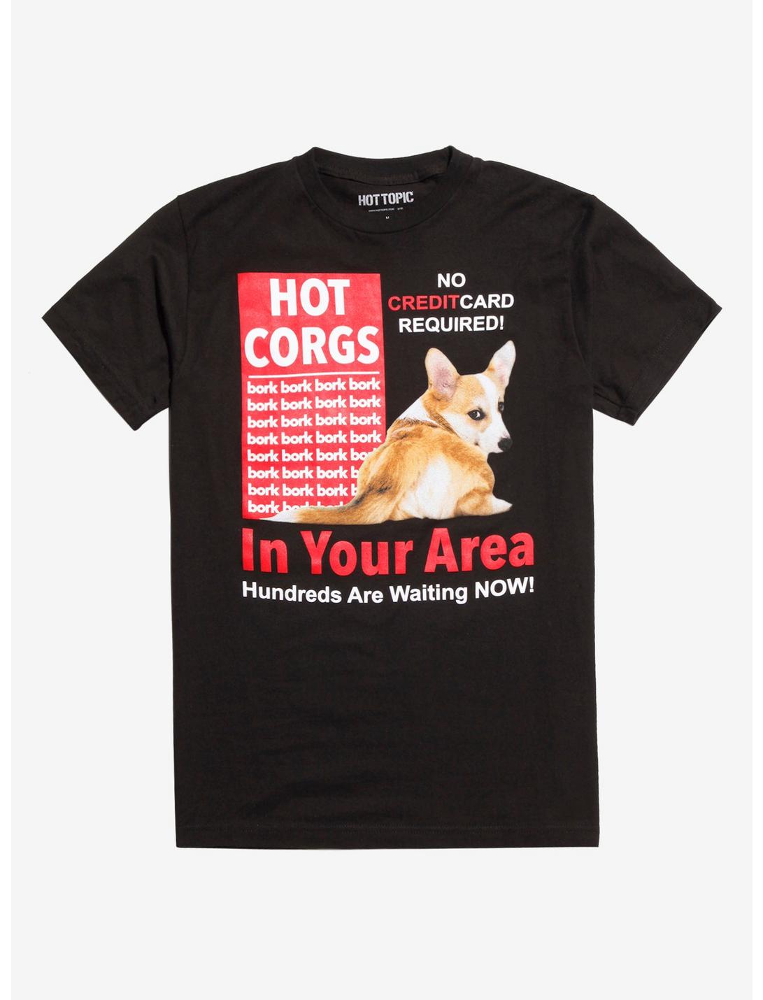 Hot Corgs Bork T-Shirt Hot Topic Exclusive, BLACK, hi-res