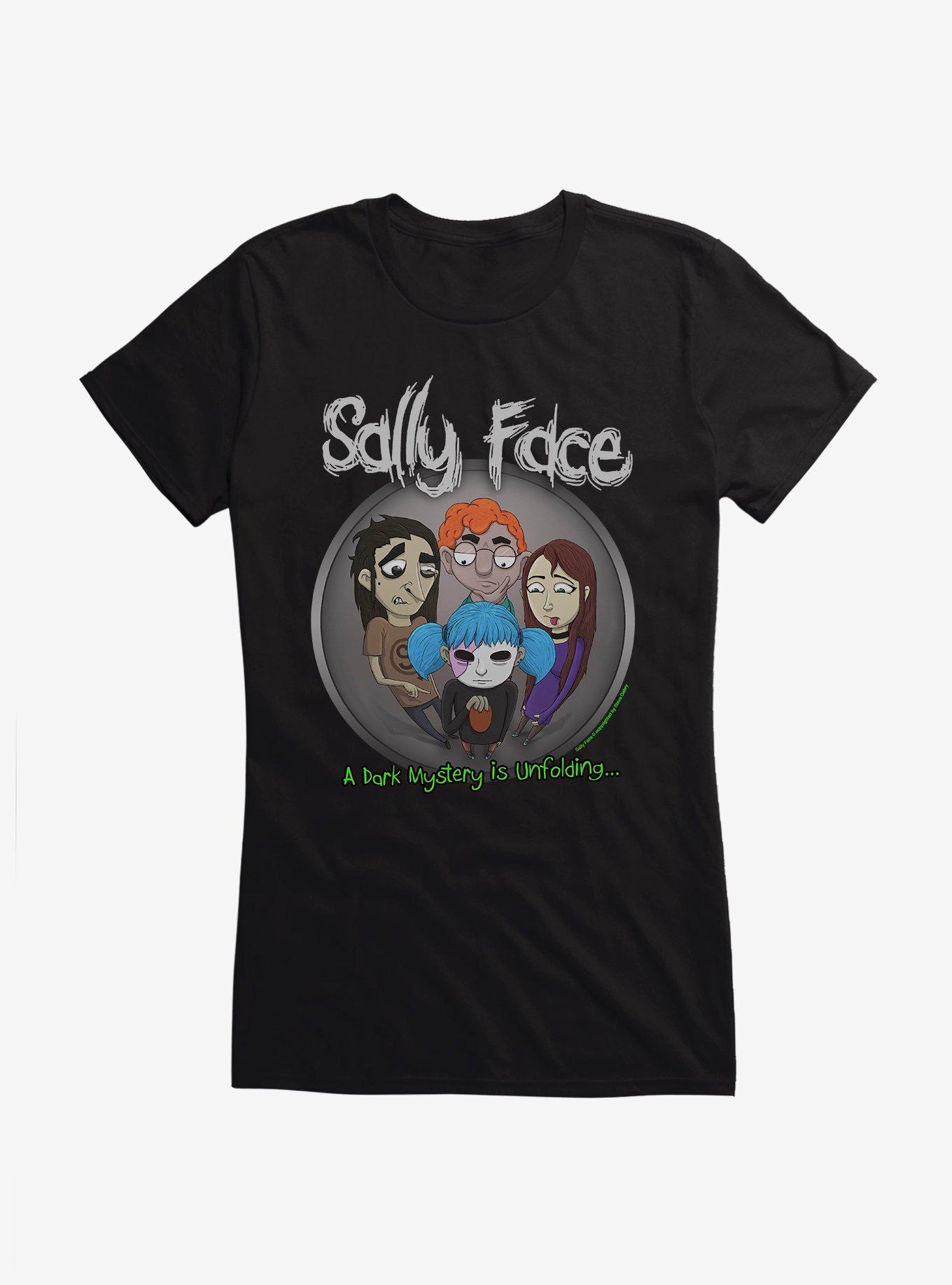 Sally Face Dark Mystery Unfolding Logo Girls T-Shirt, BLACK, hi-res