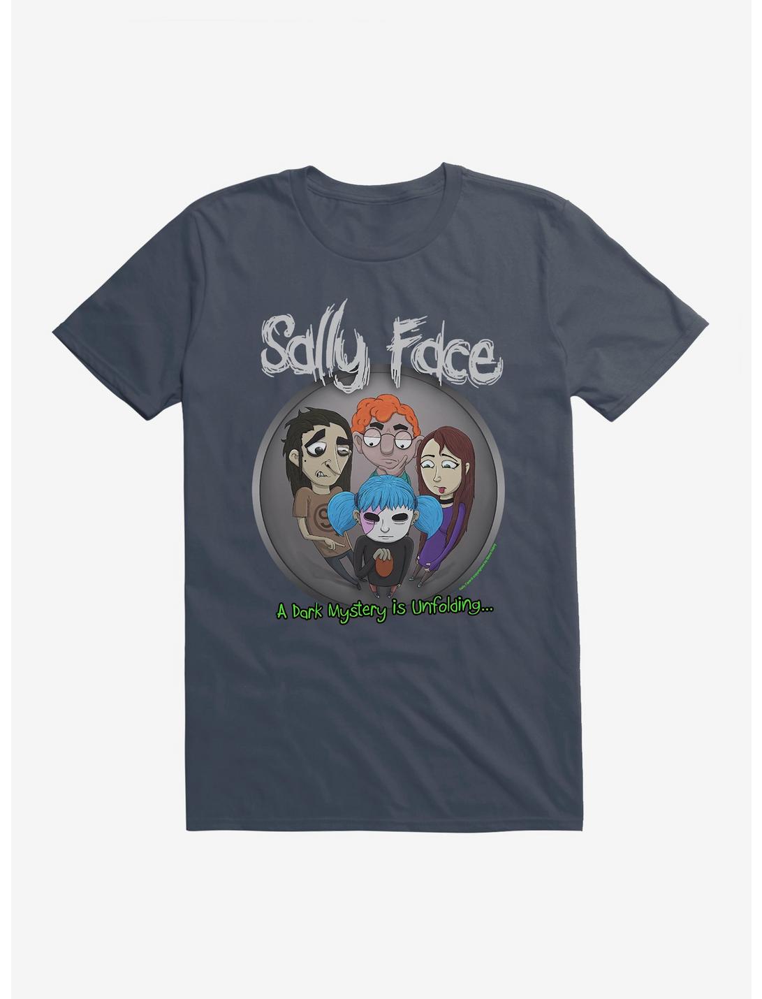 Sally Face Dark Mystery Unfolding Logo T-Shirt, LAKE, hi-res