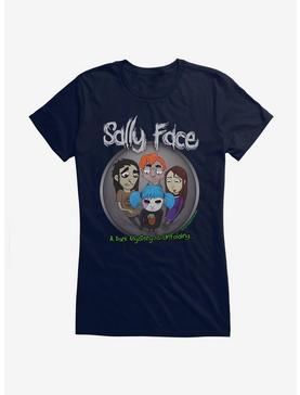 Sally Face Dark Mystery Unfolding Logo Girls T-Shirt, NAVY, hi-res