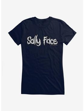 Sally Face Title Script Girls T-Shirt, NAVY, hi-res