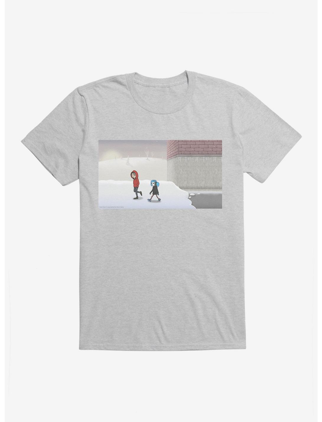 Sally Face Walking Through The Snow T-Shirt, HEATHER GREY, hi-res