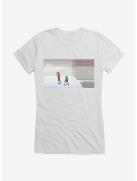Sally Face Walking Through The Snow Girls T-Shirt, WHITE, hi-res