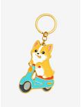Corgi Scooter Enamel Keychain - BoxLunch Exclusive, , hi-res