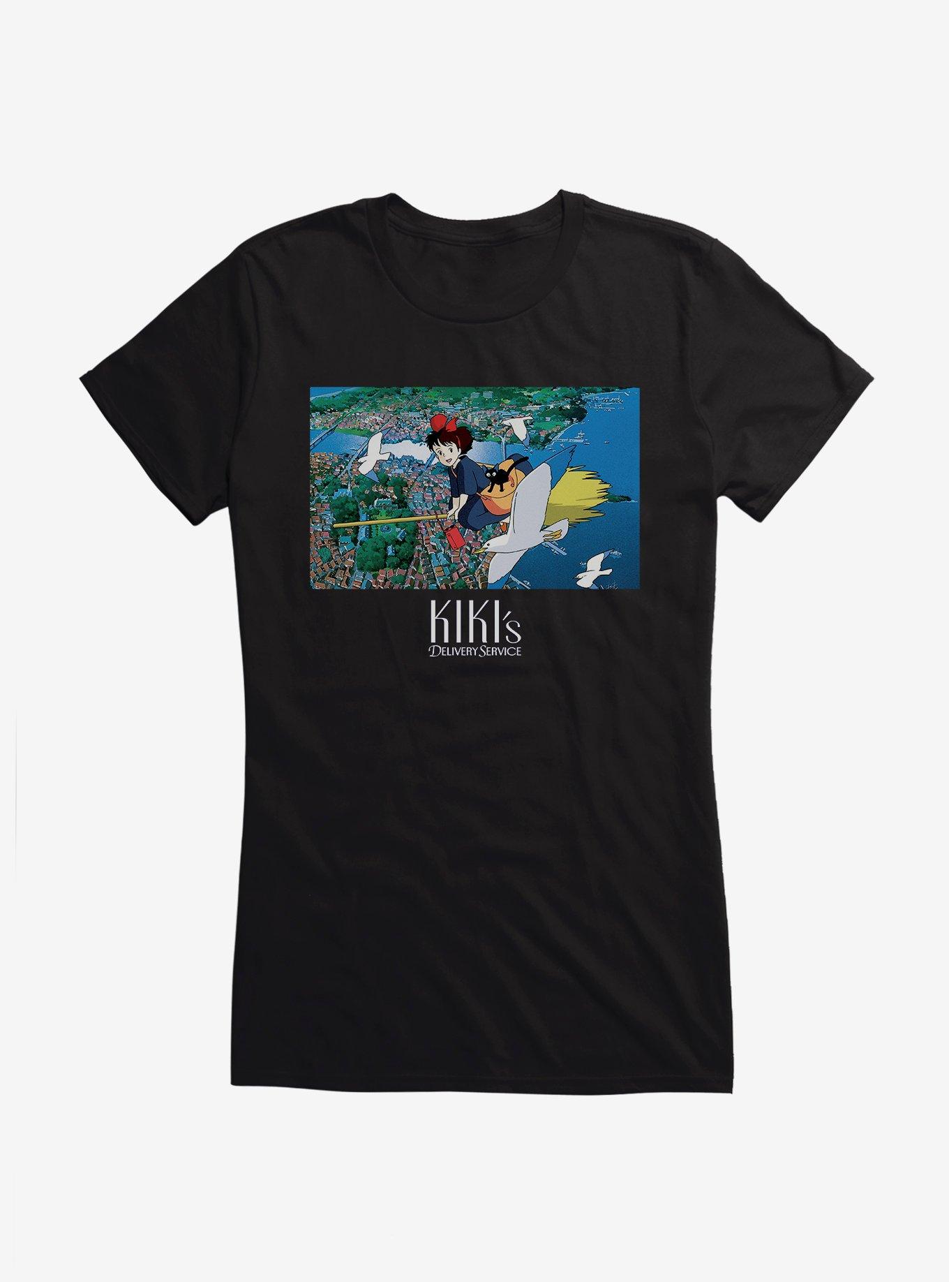 Studio Ghibli Kiki's Delivery Service Broomstick Girls T-Shirt, BLACK, hi-res