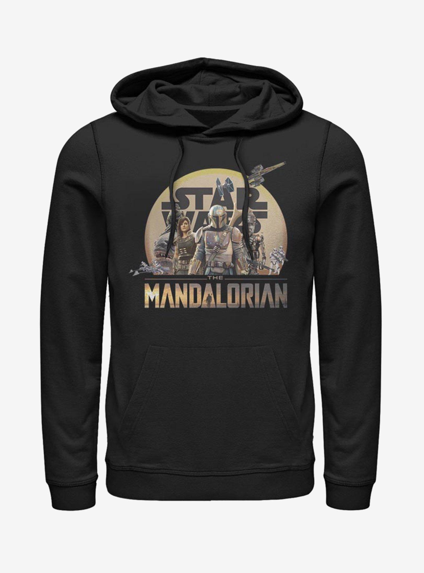 Star Wars The Mandalorian Character Action Pose Hoodie, BLACK, hi-res