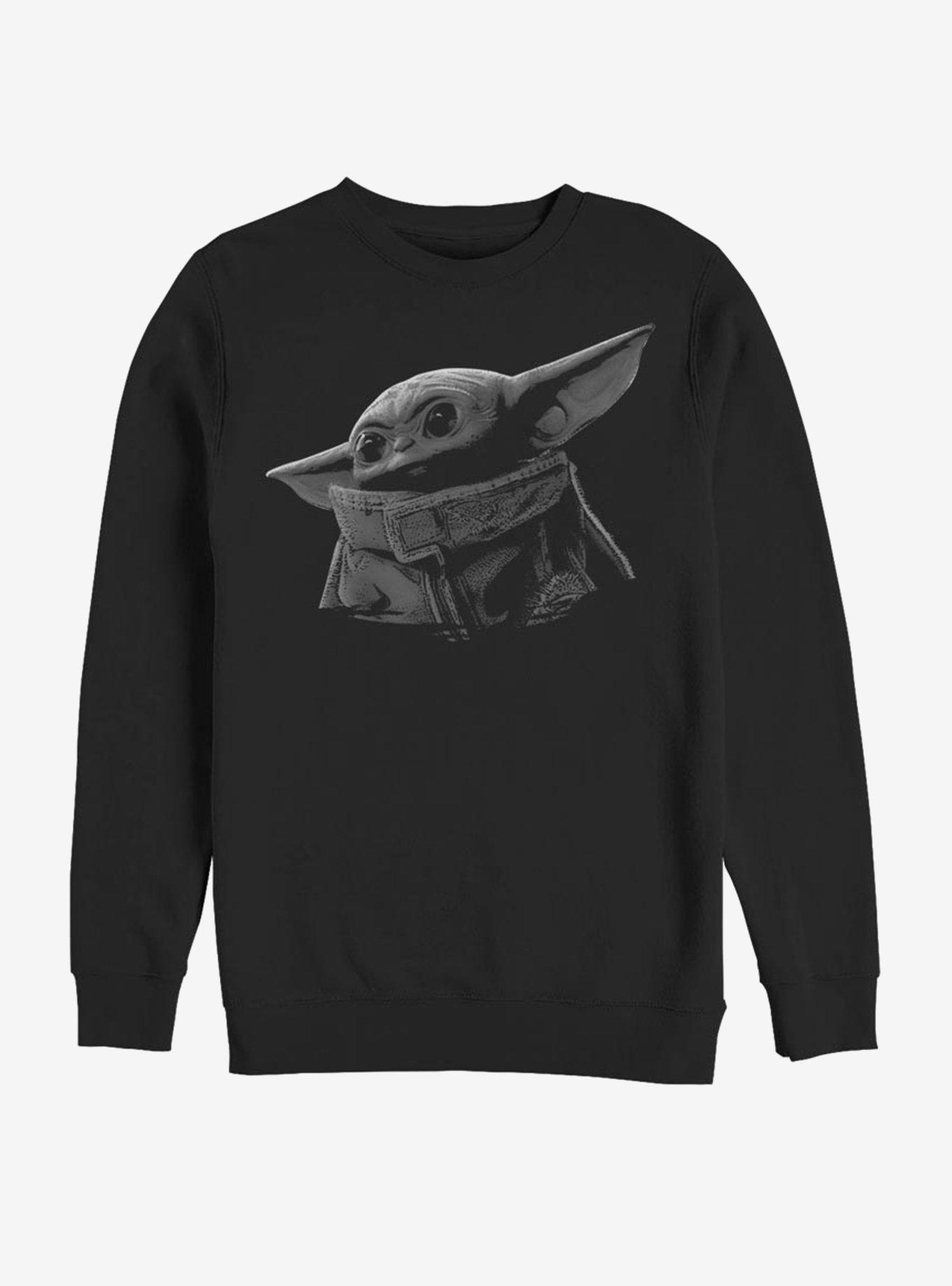 Star Wars The Mandalorian The Child Grayscale Sweatshirt, BLACK, hi-res