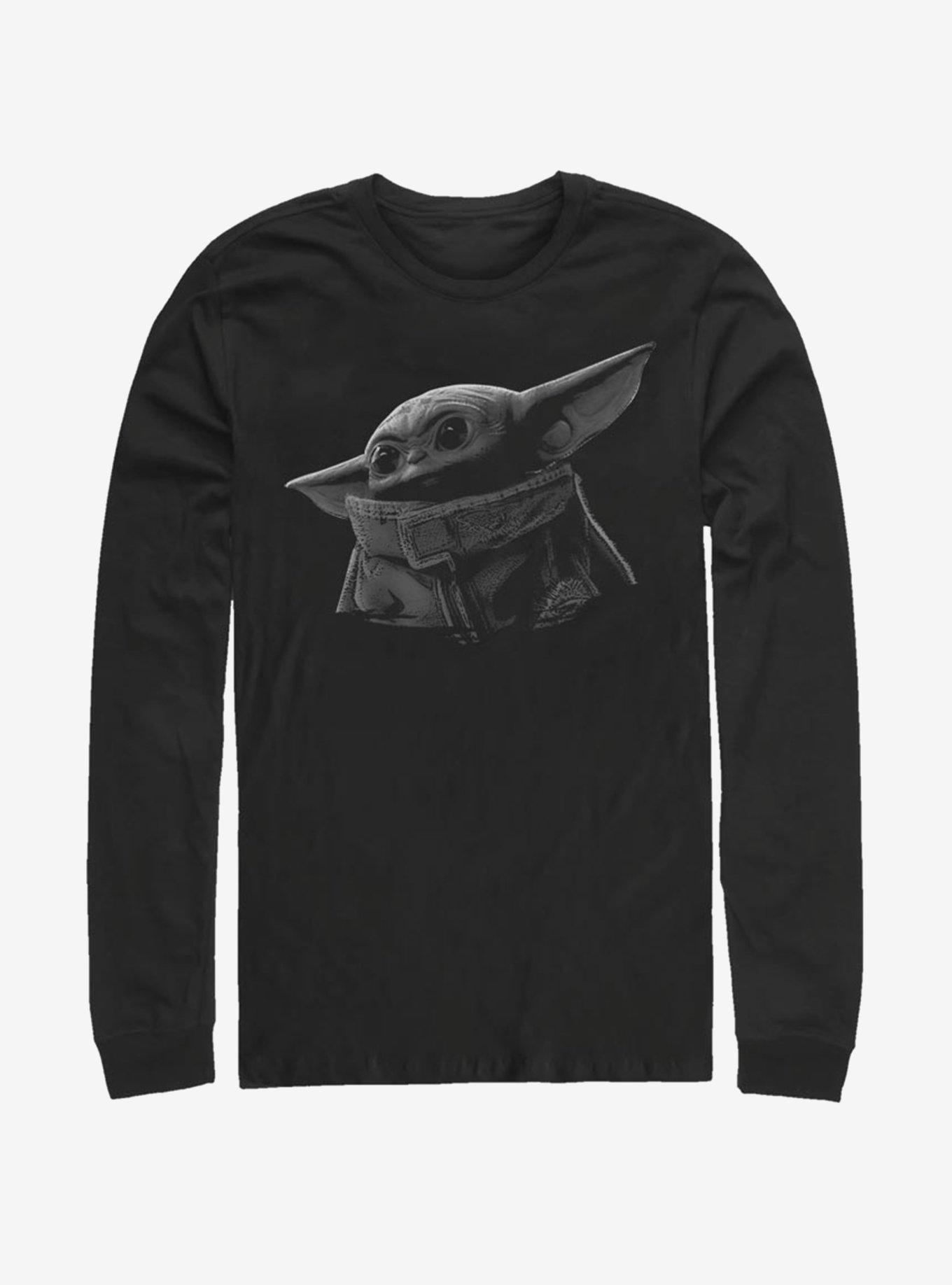 Star Wars The Mandalorian The Child Grayscale Long-Sleeve T-Shirt, BLACK, hi-res