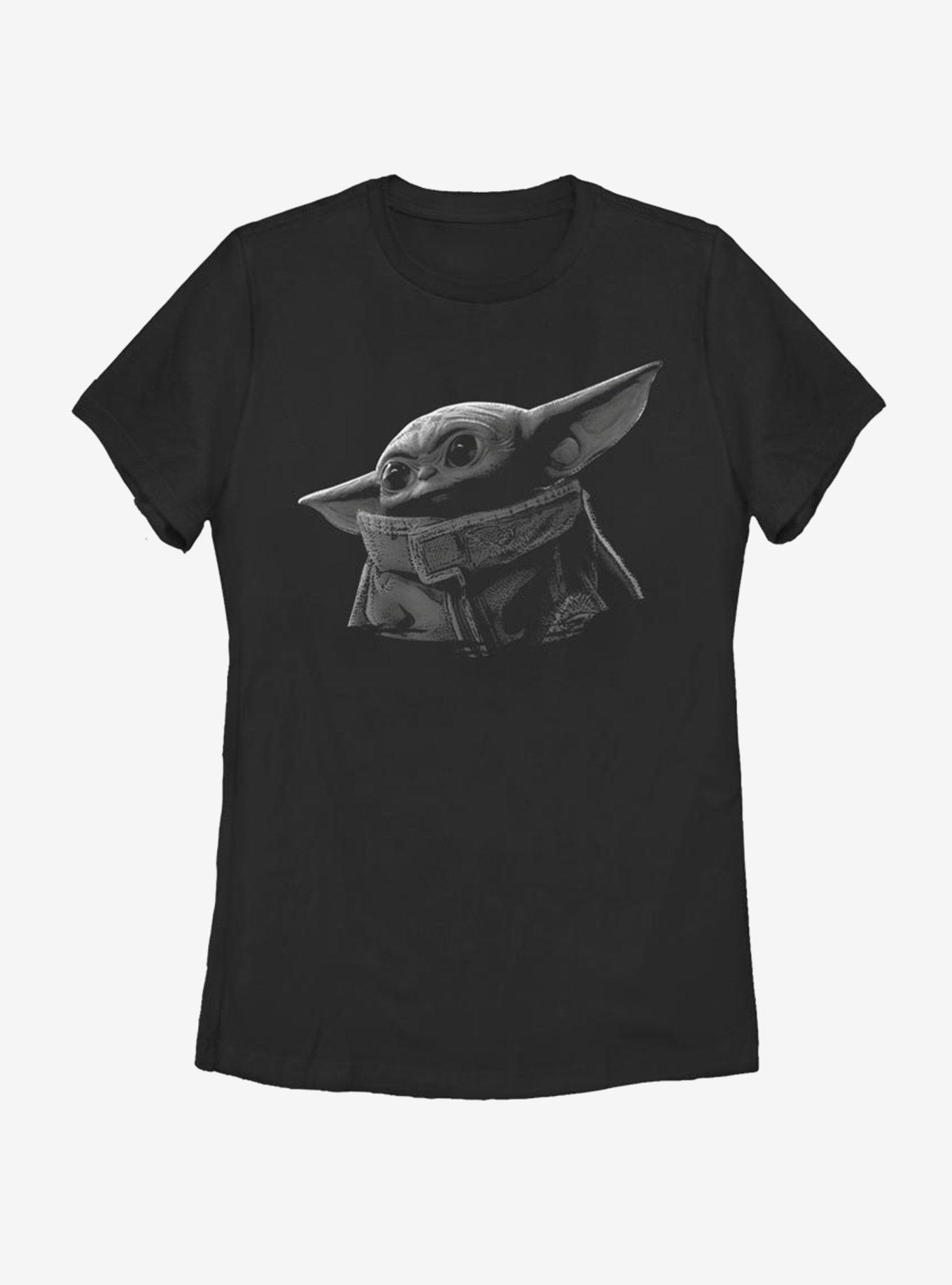 Star Wars The Mandalorian The Child Grayscale Womens T-Shirt, BLACK, hi-res