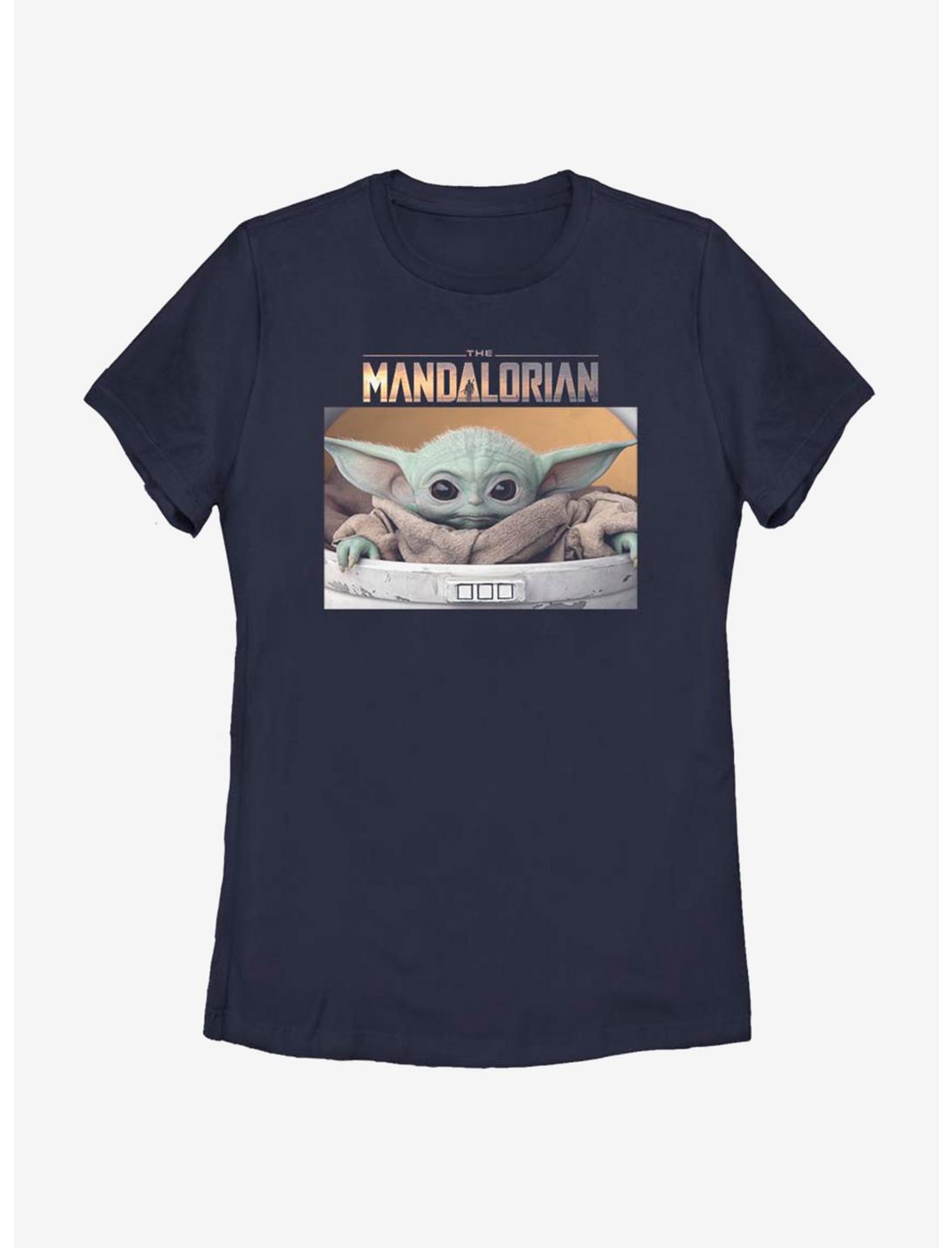 Star Wars The Mandalorian The Child Small Box Womens T-Shirt, NAVY, hi-res