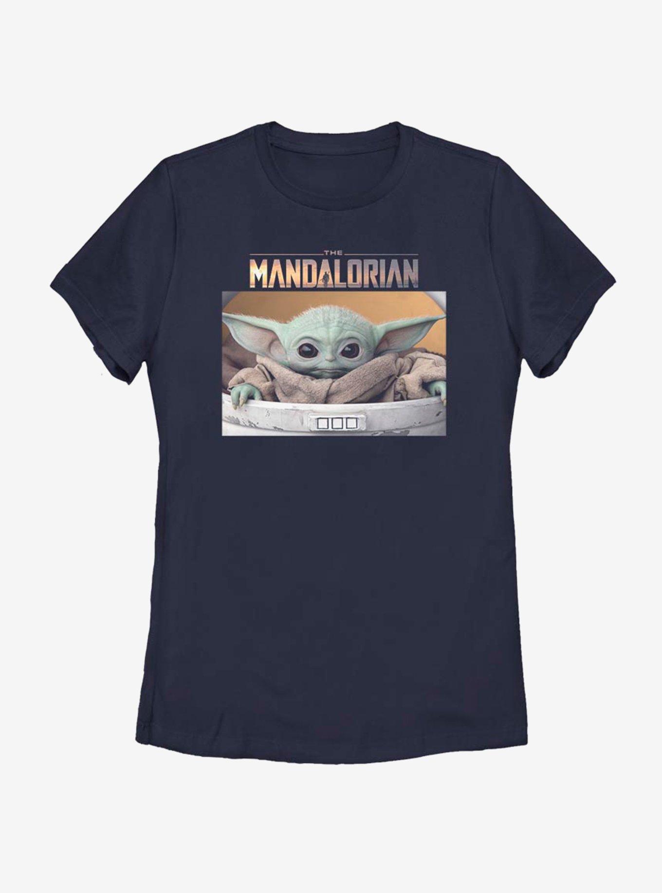 Star Wars The Mandalorian The Child Small Box Womens T-Shirt, NAVY, hi-res