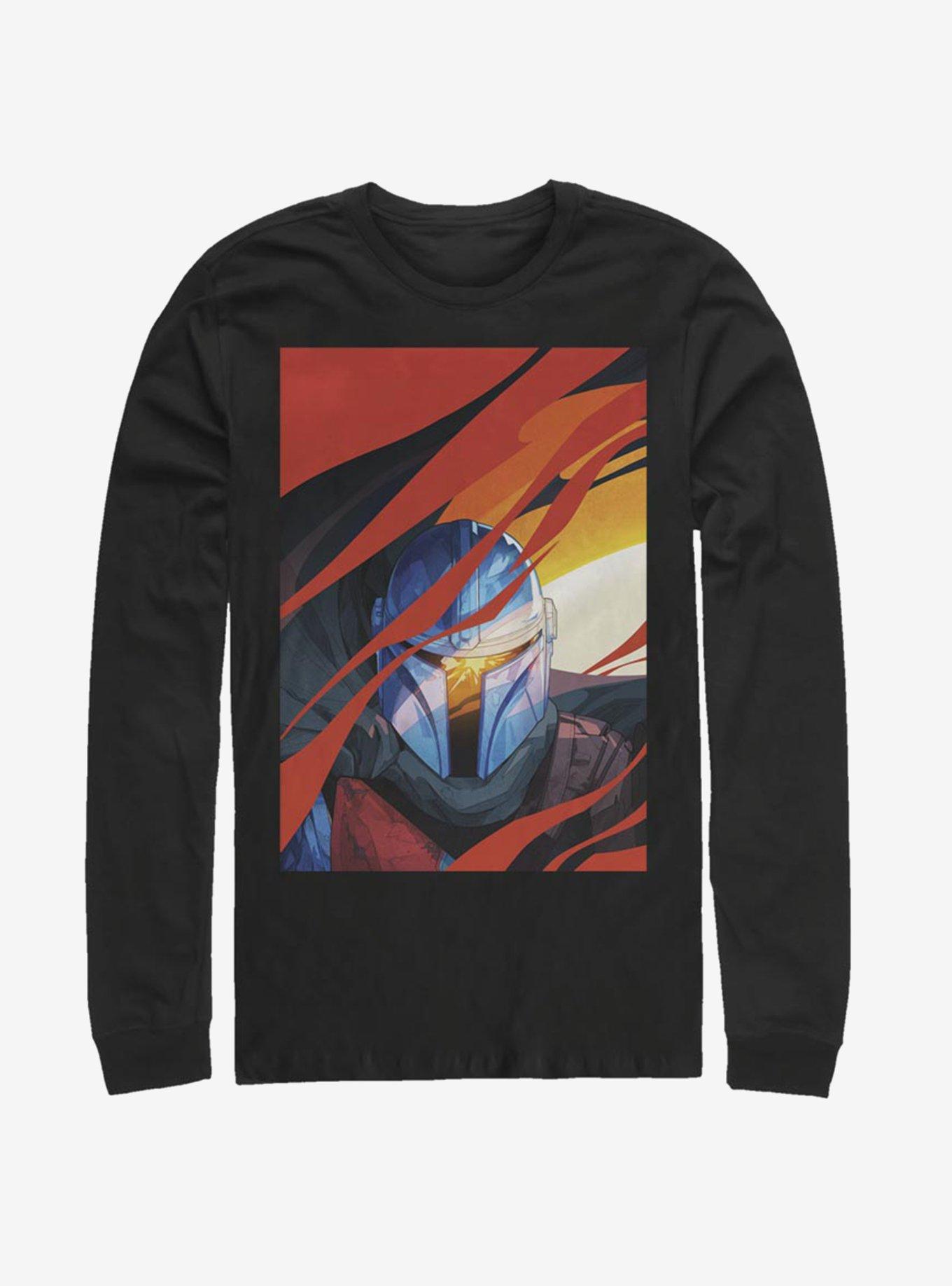Star Wars The Mandalorian Illustrated Mandalorian Smoke Long-Sleeve T-Shirt, , hi-res