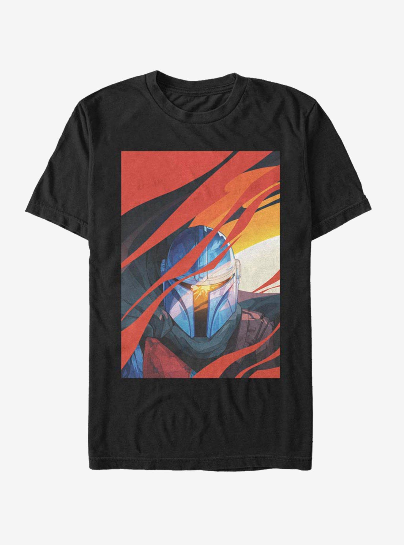Star Wars The Mandalorian Illustrated Mandalorian Smoke T-Shirt, , hi-res