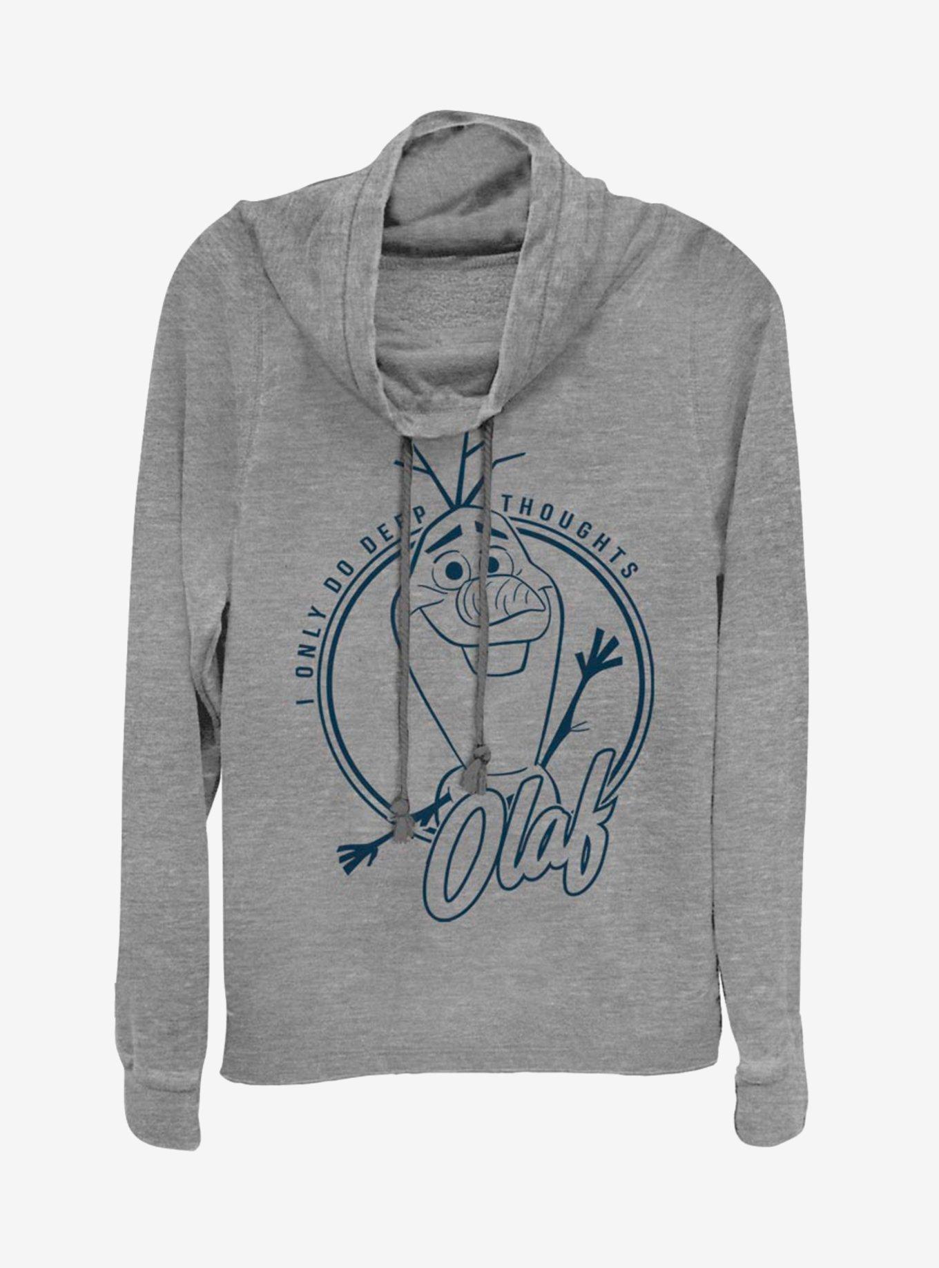 Disney Frozen 2 Deep Thought Olaf Cowlneck Long-Sleeve Womens Top, , hi-res