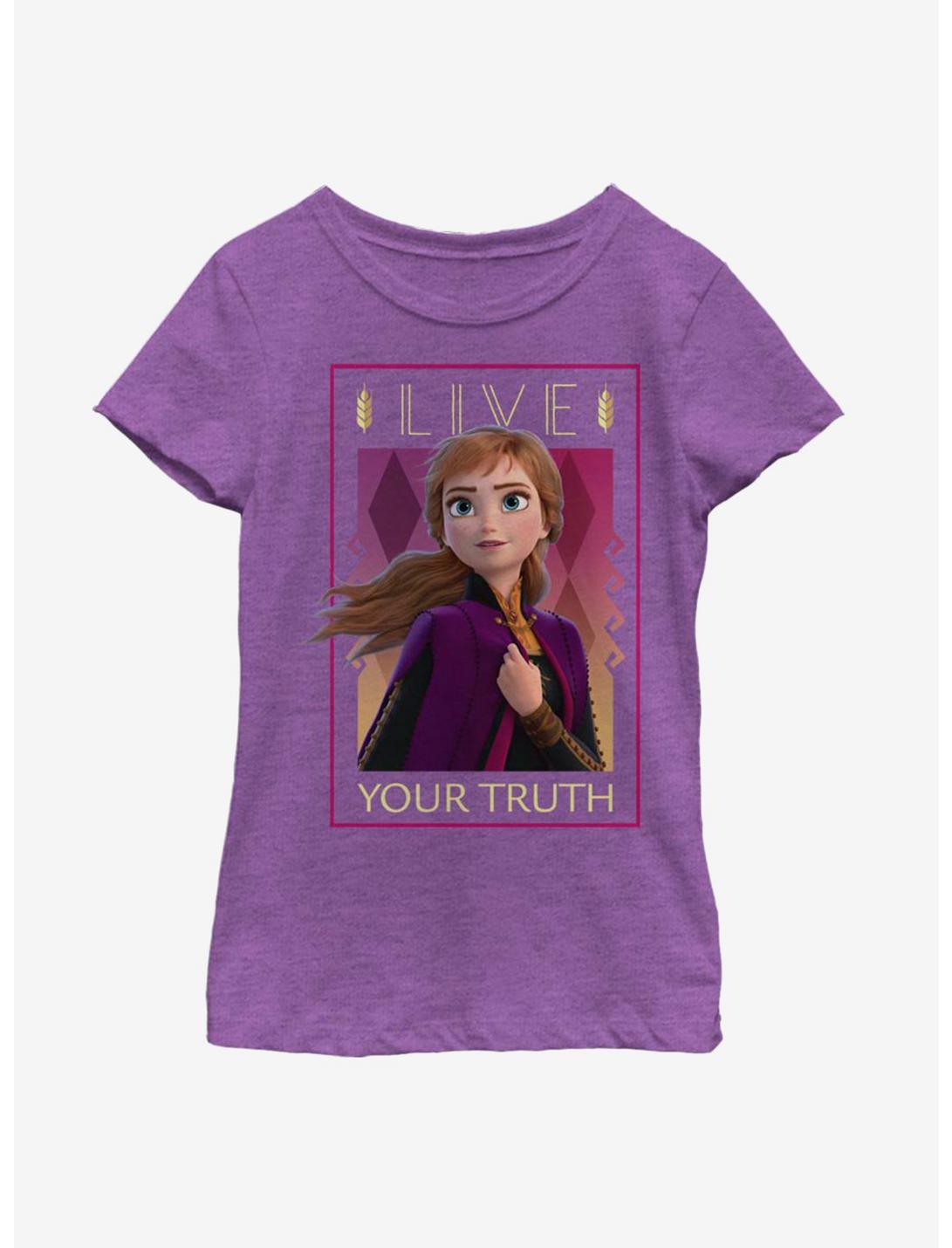 Disney Frozen 2 Anna Live Your Truth Youth Girls T-Shirt, PURPLE BERRY, hi-res