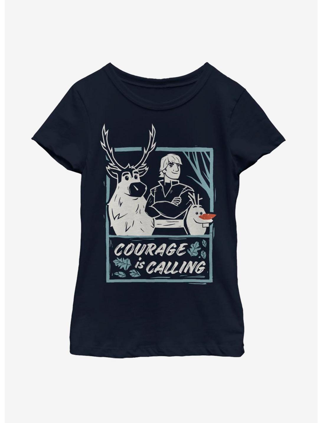 Disney Frozen 2 Courage Calls Youth Girls T-Shirt, NAVY, hi-res