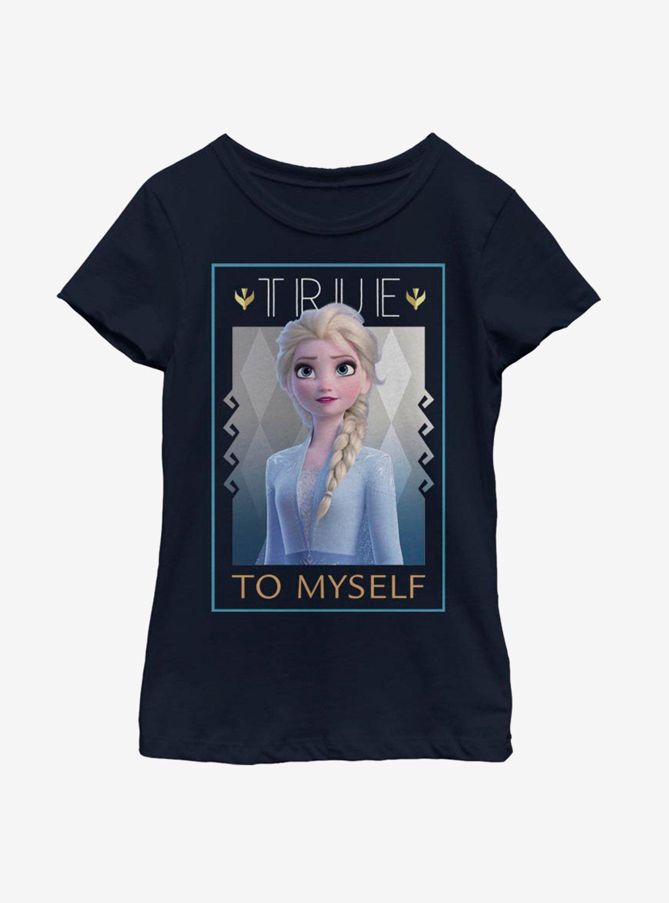 Disney Frozen 2 Elsa True To Myself Youth Girls T-Shirt, NAVY, hi-res