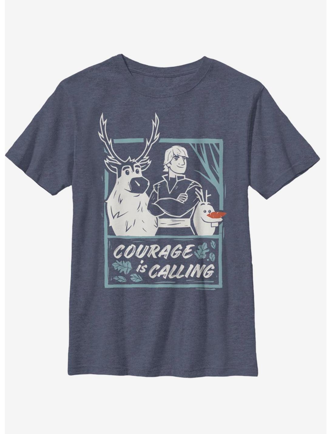 Disney Frozen 2 Courage Calls Youth T-Shirt, NAVY HTR, hi-res