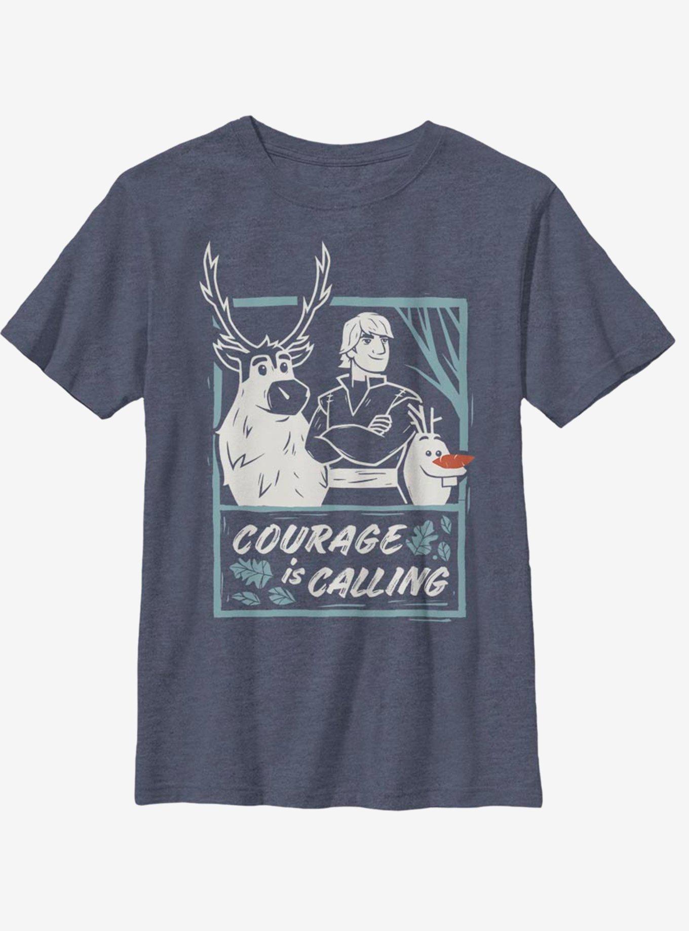 Disney Frozen 2 Courage Calls Youth T-Shirt, NAVY HTR, hi-res