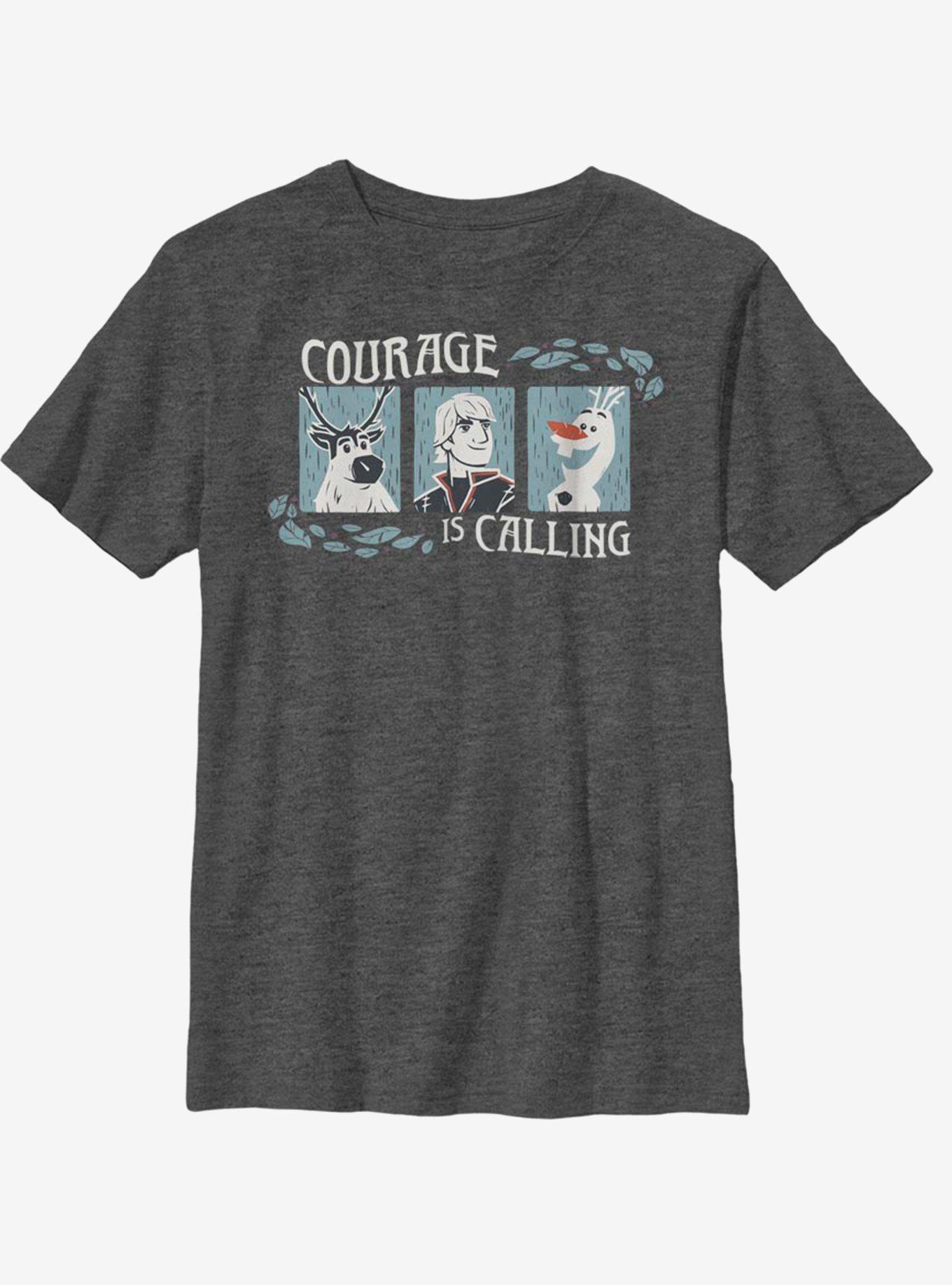 Disney Frozen 2 Courage Woodcut Youth T-Shirt, CHAR HTR, hi-res