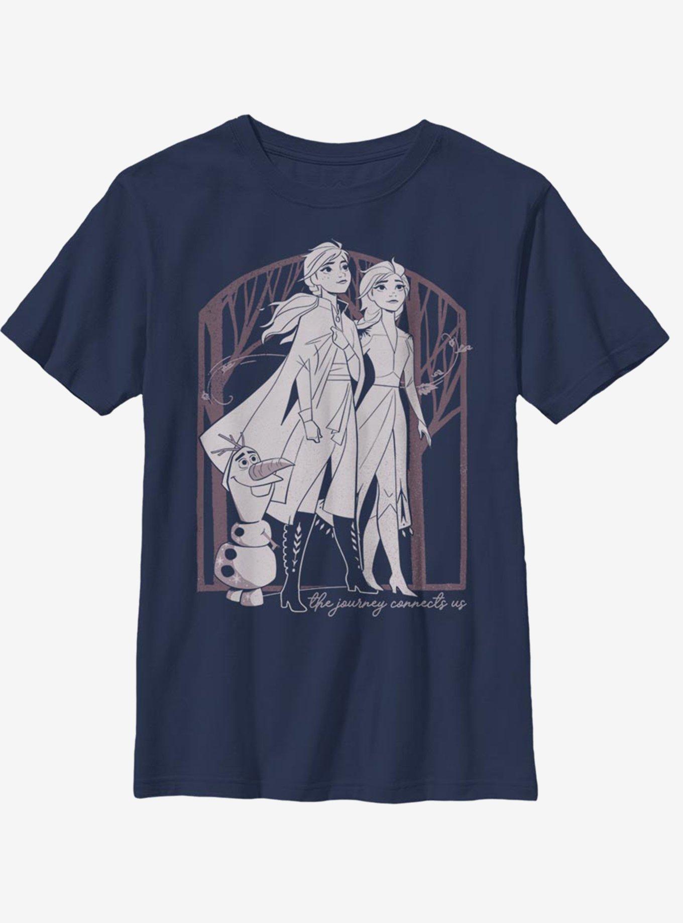 Disney Frozen 2 Forest Frame Youth T-Shirt, NAVY, hi-res