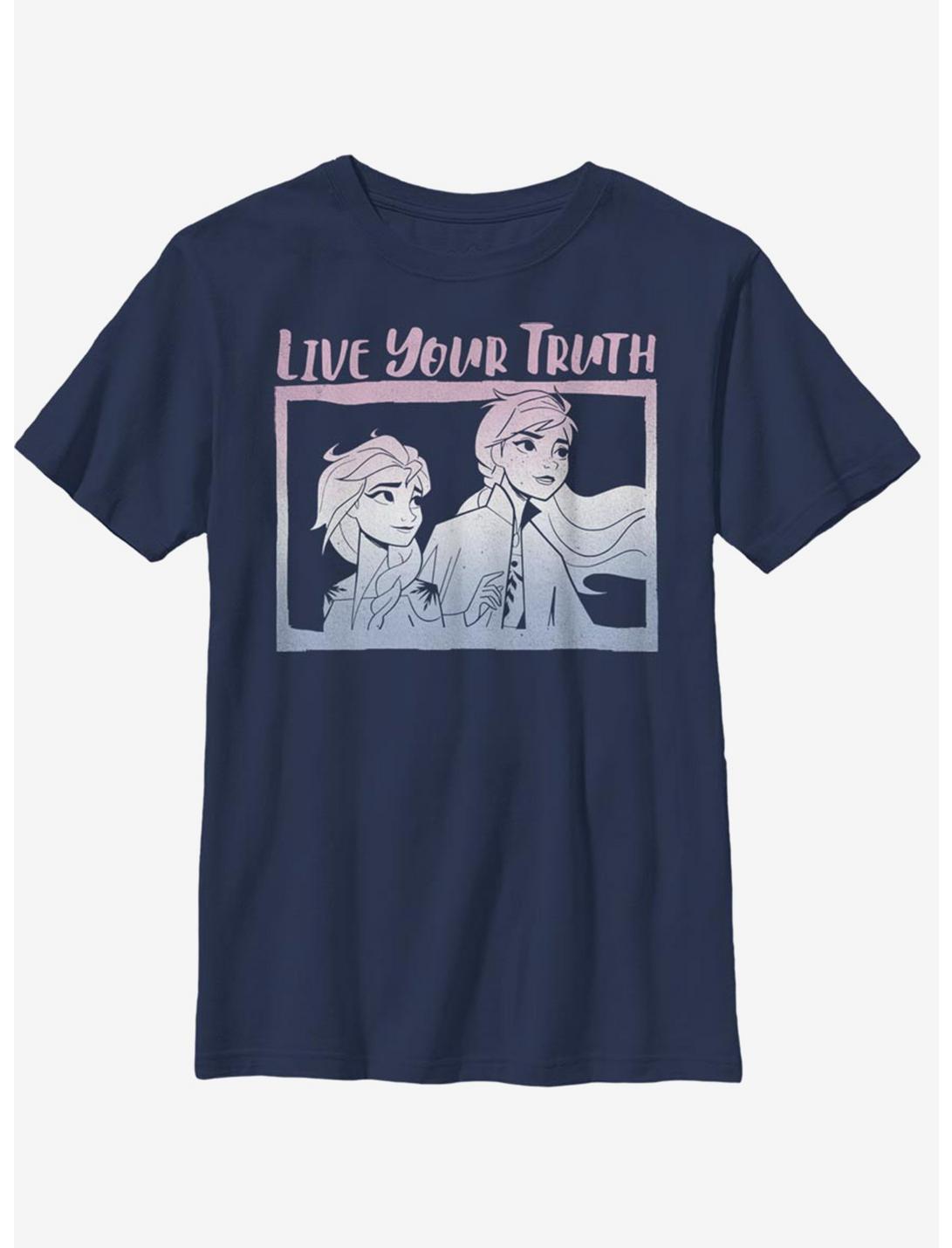 Disney Frozen 2 Live Your Truth Youth T-Shirt, NAVY, hi-res