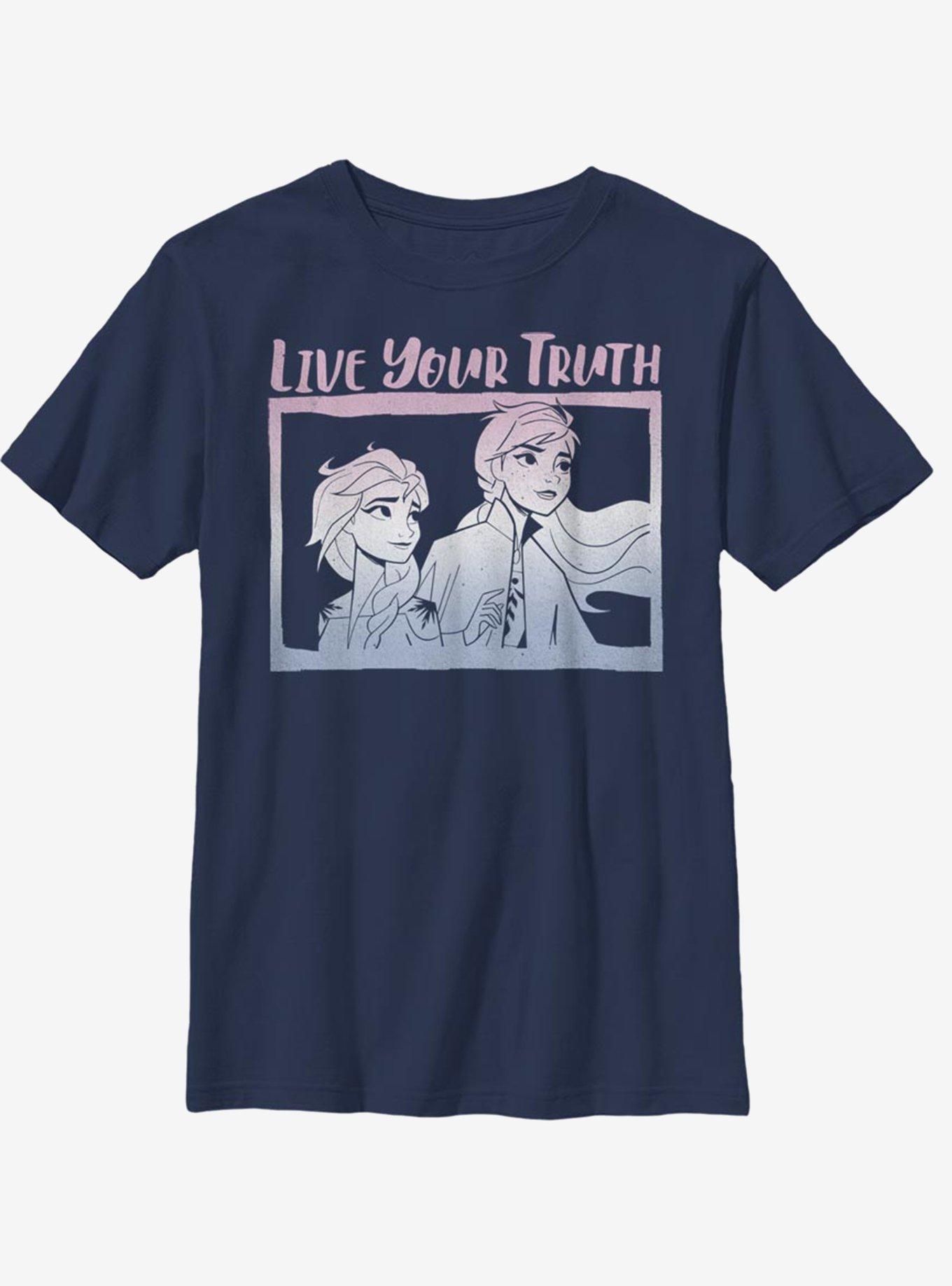 Disney Frozen 2 Live Your Truth Youth T-Shirt, NAVY, hi-res