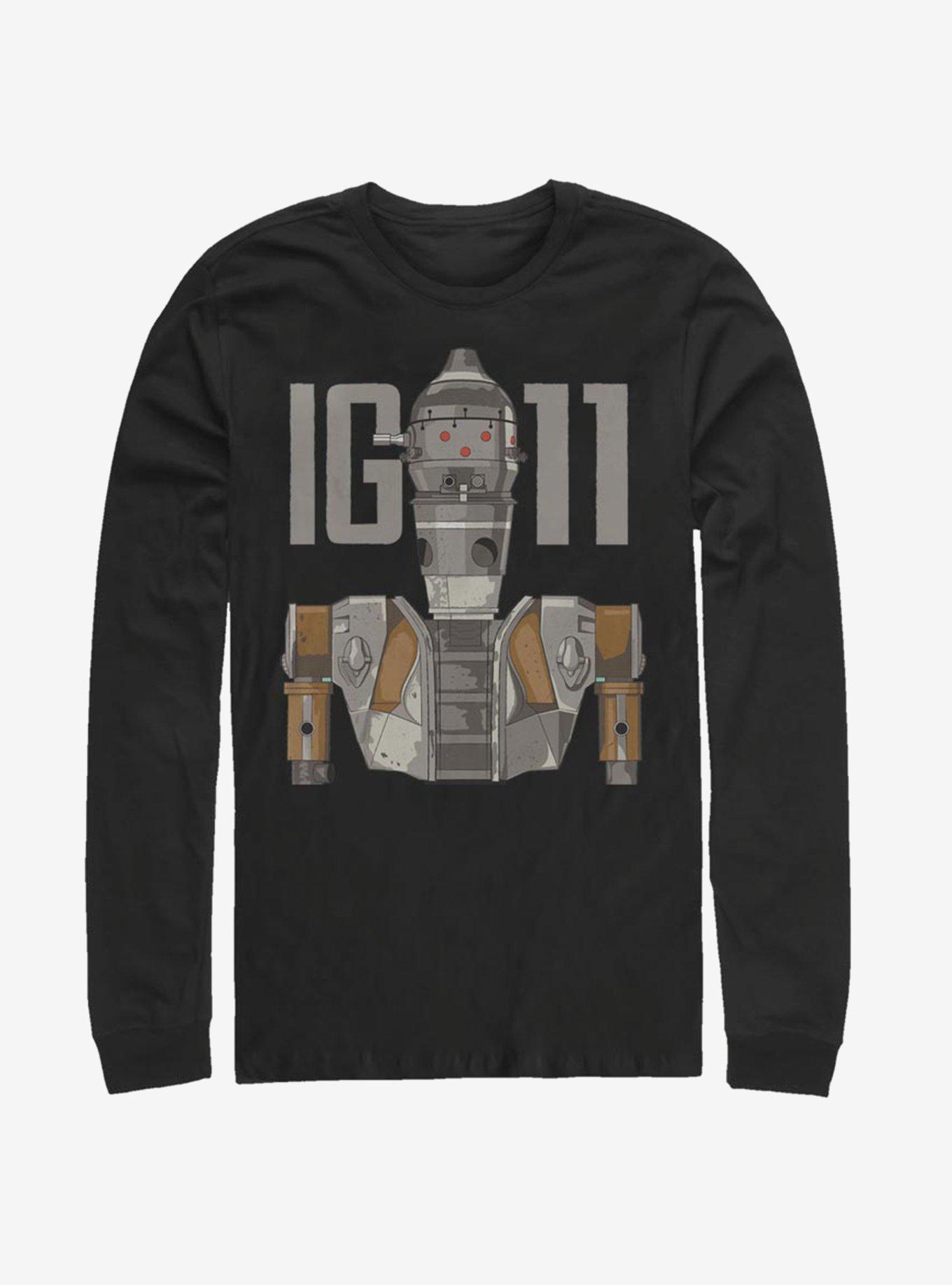 Star Wars The Mandalorian IG-11 Illustrated Long-Sleeve T-Shirt, BLACK, hi-res
